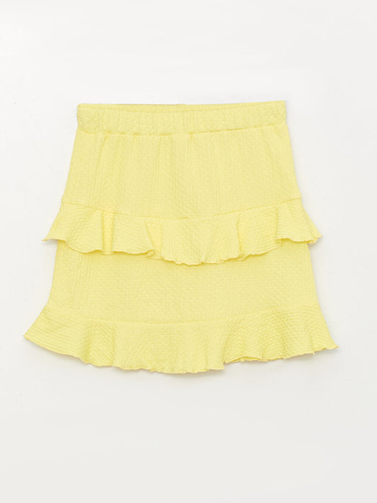 Ruffled Girl's Skirt with Elastic Waist