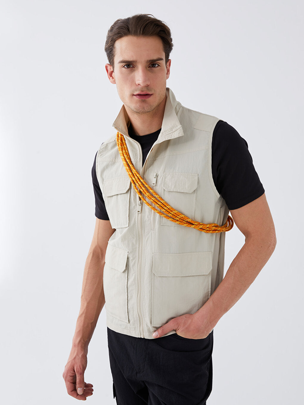 Standard Mold Stand Collar Men's Hunting Vest