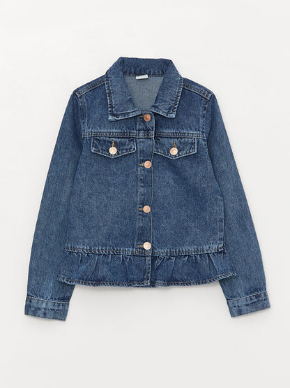 Shirt Collar Girl's Jean Jacket