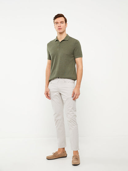 Slim Fit Gabardine Men's Chino Trousers