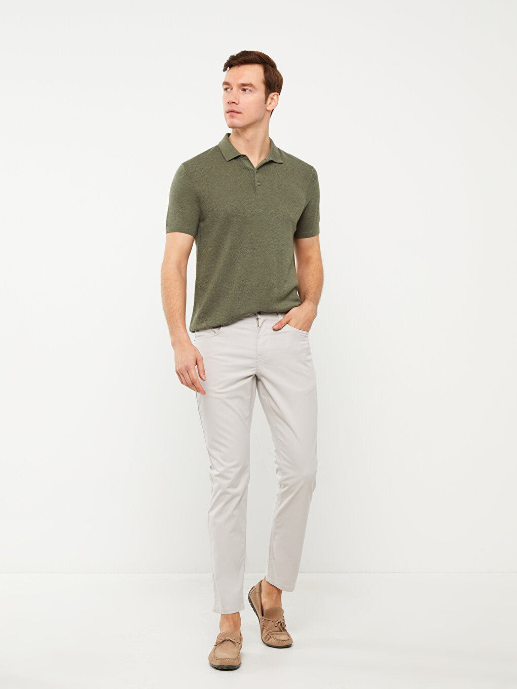 Slim Fit Gabardine Men's Chino Trousers