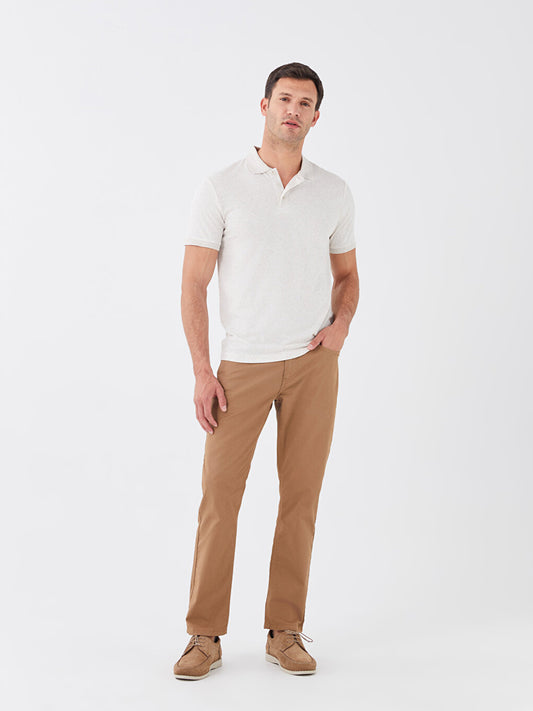 Slim Fit Gabardine Men's Chino Trousers