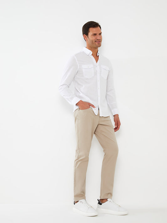 Slim Fit Gabardine Men's Chino Trousers