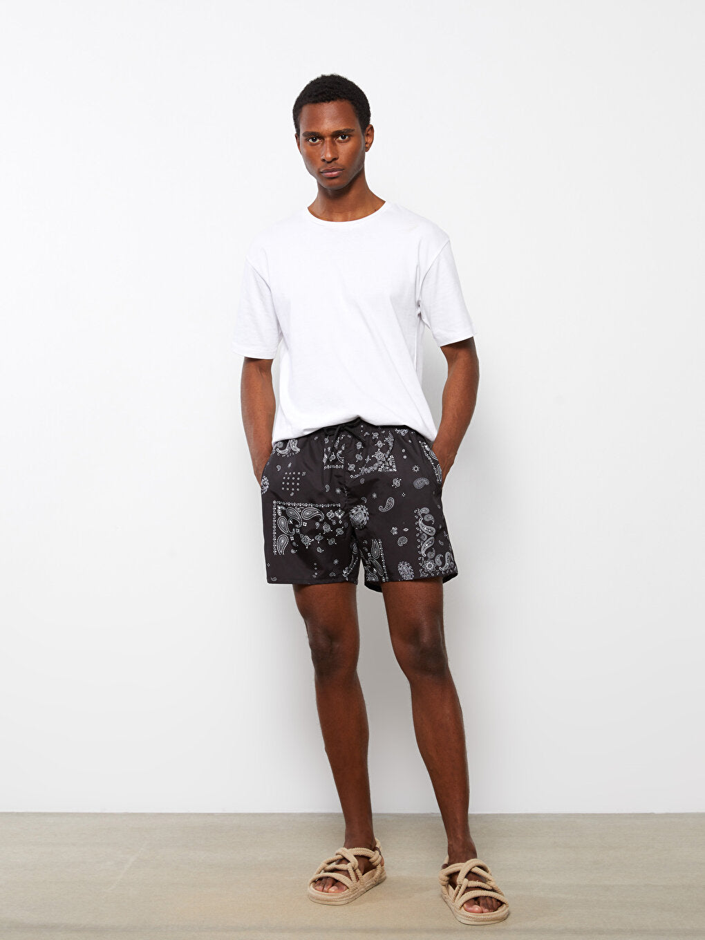 Short Patterned Men's Swim Shorts