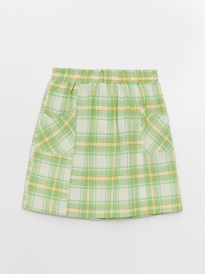 Plaid Girl's Skirt with Elastic Waist