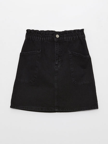 Girls' Jean Skirt with Elastic Waist