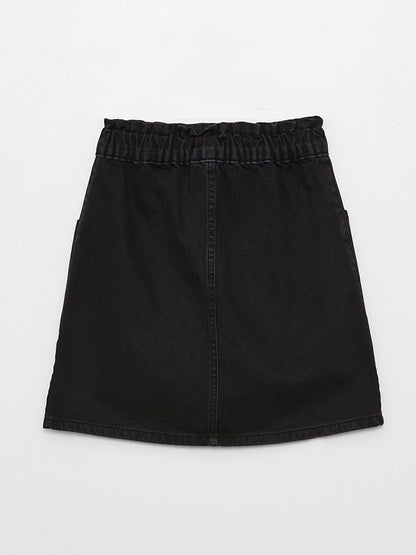 Girls' Jean Skirt with Elastic Waist