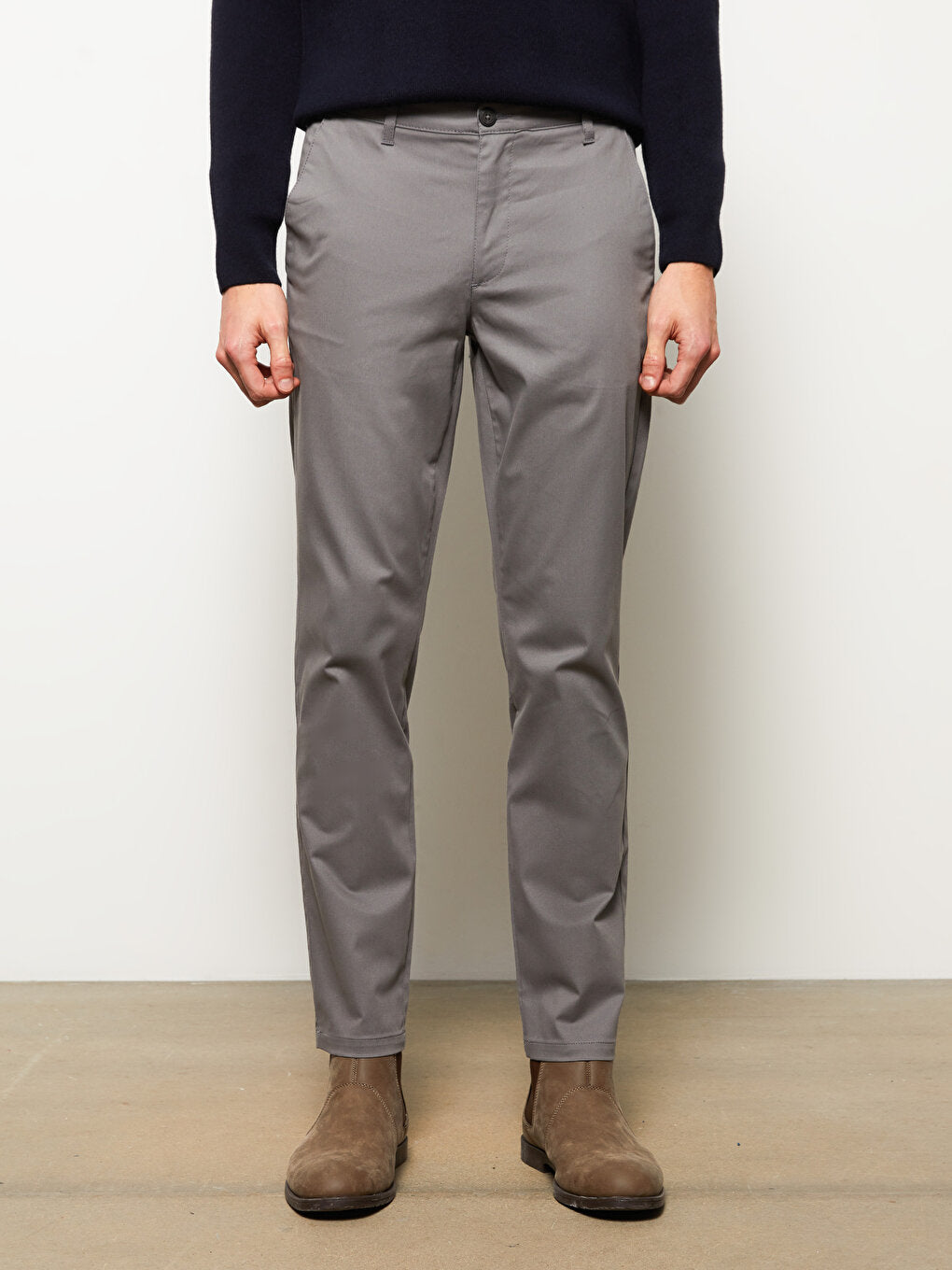 Slim Fit Gabardine Men's Chino Trousers