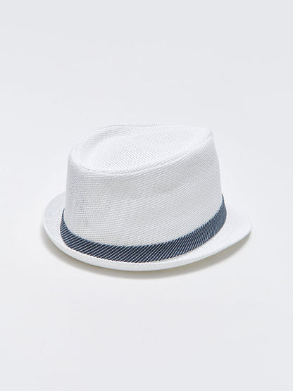 Piped Straw Men's Fedora Hat