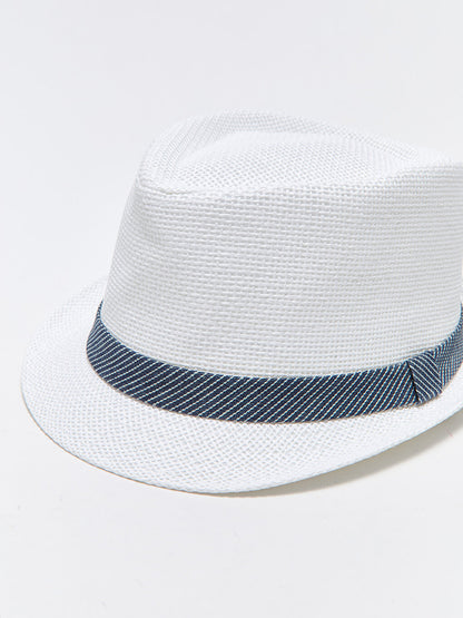 Piped Straw Men's Fedora Hat