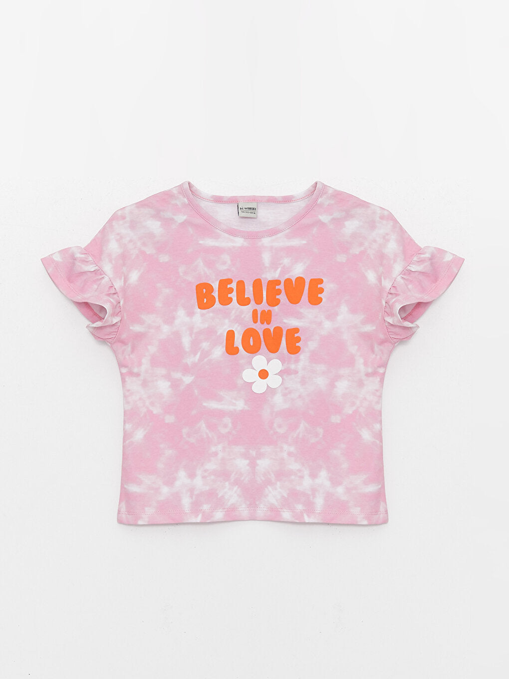 Crew Neck Printed Short Sleeve Girls' T-Shirt