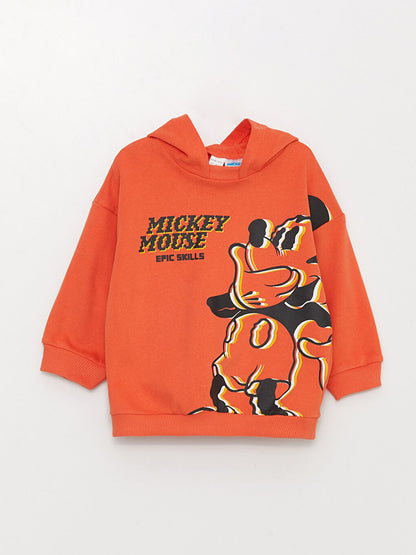 Long Sleeve Mickey Mouse Printed Baby Boy Hoodie