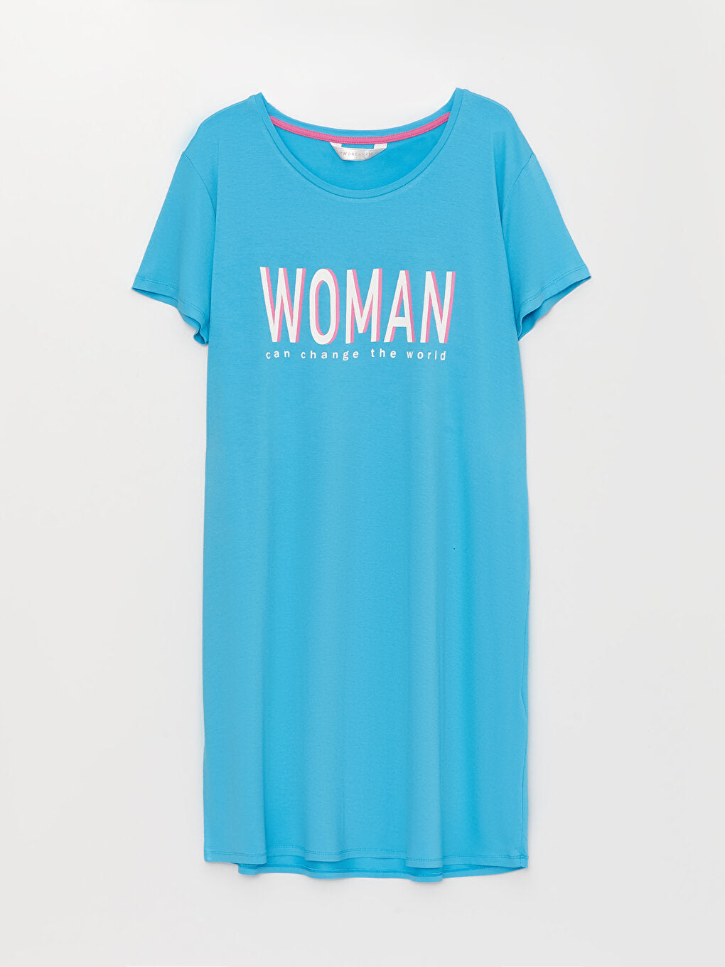 Crew Neck Printed Short Sleeve Women's Nightgown