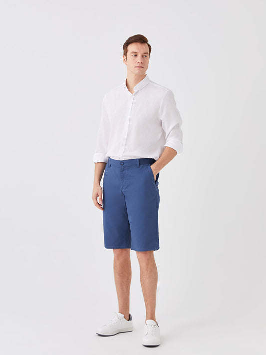 Comfortable Fit Gabardine Men's Bermuda Shorts