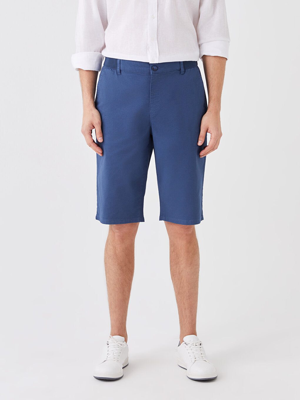 Comfortable Fit Gabardine Men's Bermuda Shorts