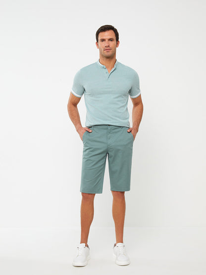 Comfortable Fit Gabardine Men's Bermuda Shorts