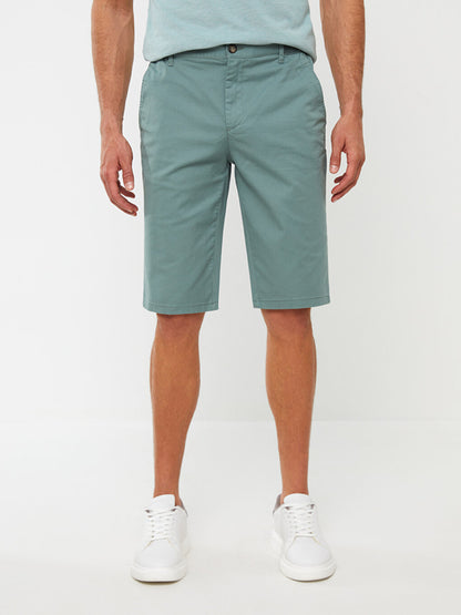 Comfortable Fit Gabardine Men's Bermuda Shorts