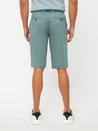 Comfortable Fit Gabardine Men's Bermuda Shorts