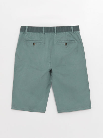 Comfortable Fit Gabardine Men's Bermuda Shorts