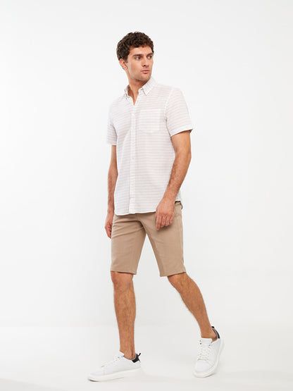 Comfortable Fit Gabardine Men's Bermuda Shorts