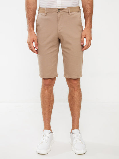 Comfortable Fit Gabardine Men's Bermuda Shorts