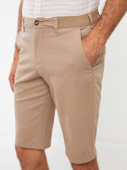 Comfortable Fit Gabardine Men's Bermuda Shorts