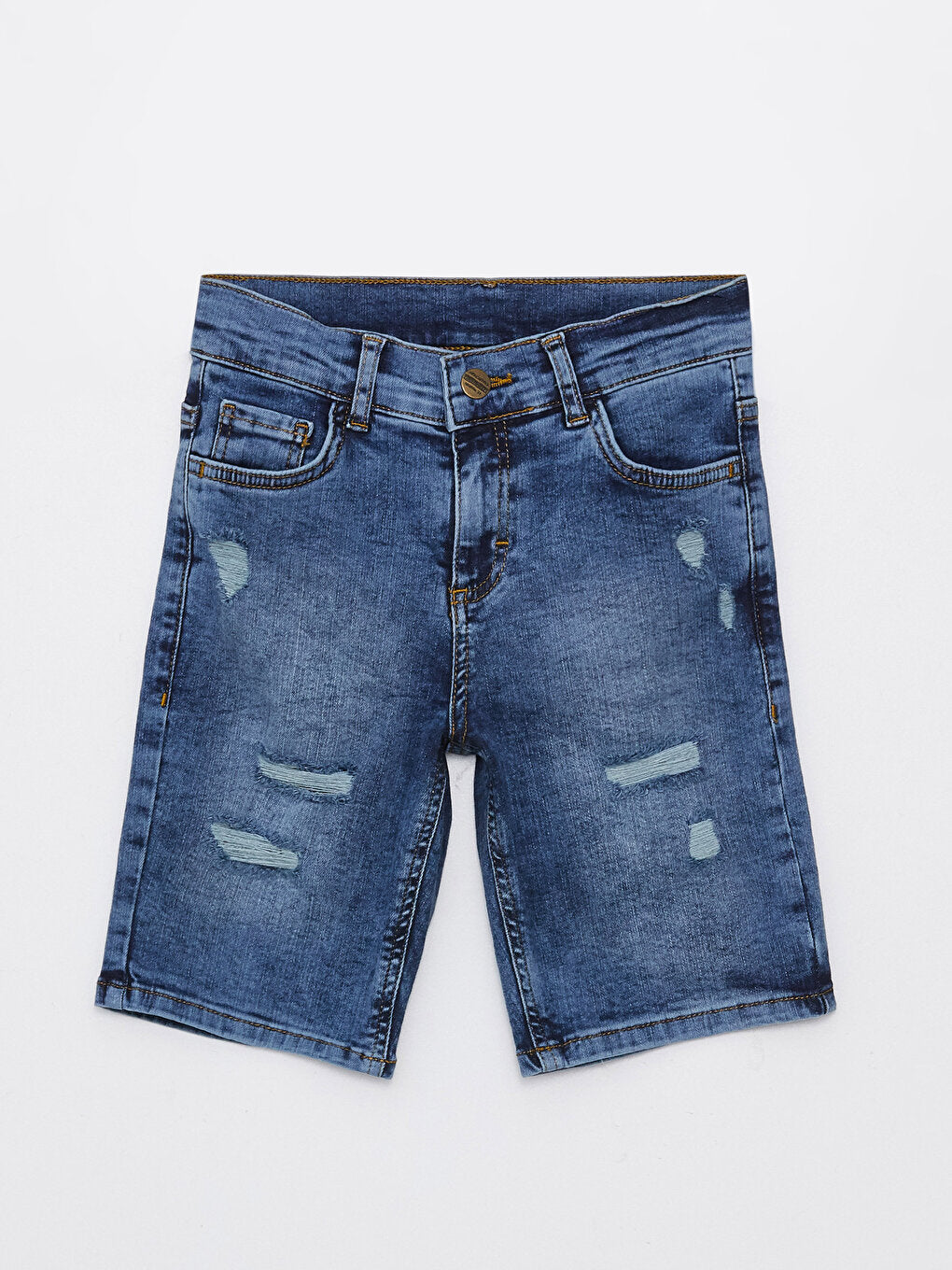 Ripped Detailed Boy Jean Shorts