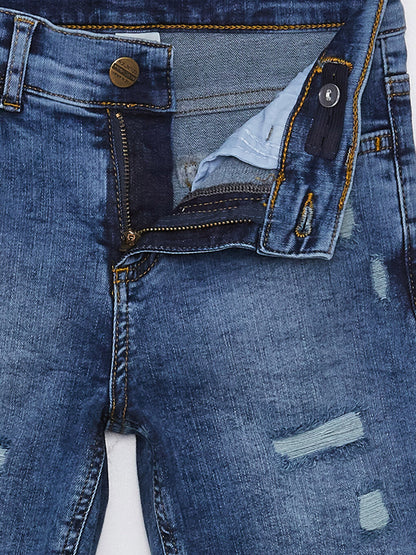 Ripped Detailed Boy Jean Shorts