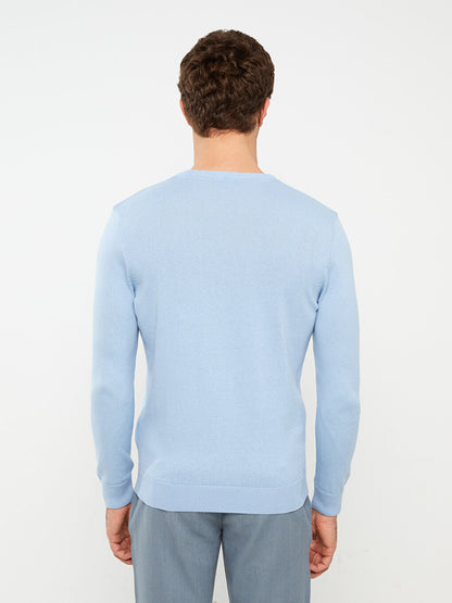 Crew Neck Long Sleeve Men's Knitwear Sweater