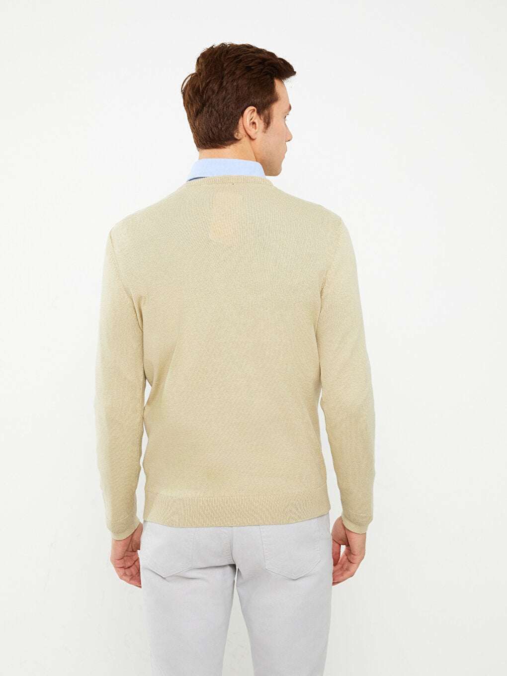 Crew Neck Long Sleeve Men's Knitwear Sweater