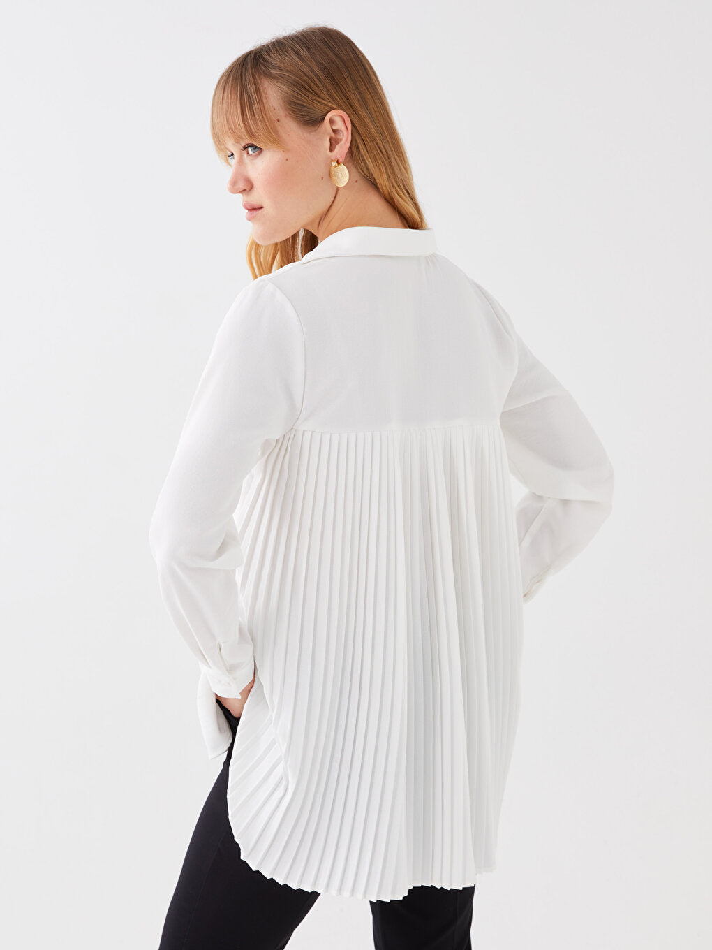 Long Sleeve Pleated Women's Shirt