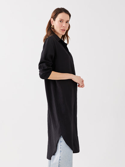 Plain Long Sleeve Oversize Women's Shirt Tunic