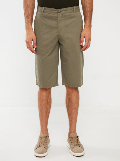 Standard Fit Gabardine Men's Bermuda Shorts