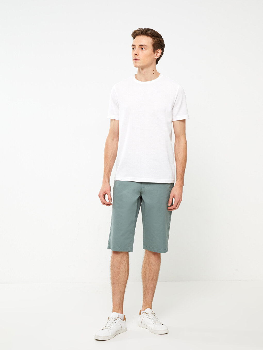 Standard Fit Gabardine Men's Bermuda Shorts