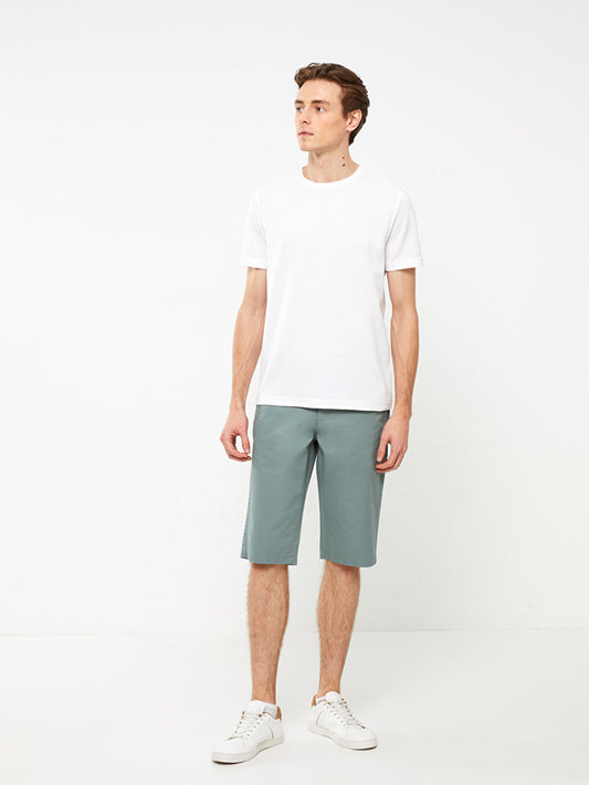 Standard Fit Gabardine Men's Bermuda Shorts