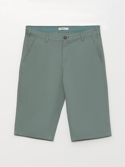 Standard Fit Gabardine Men's Bermuda Shorts