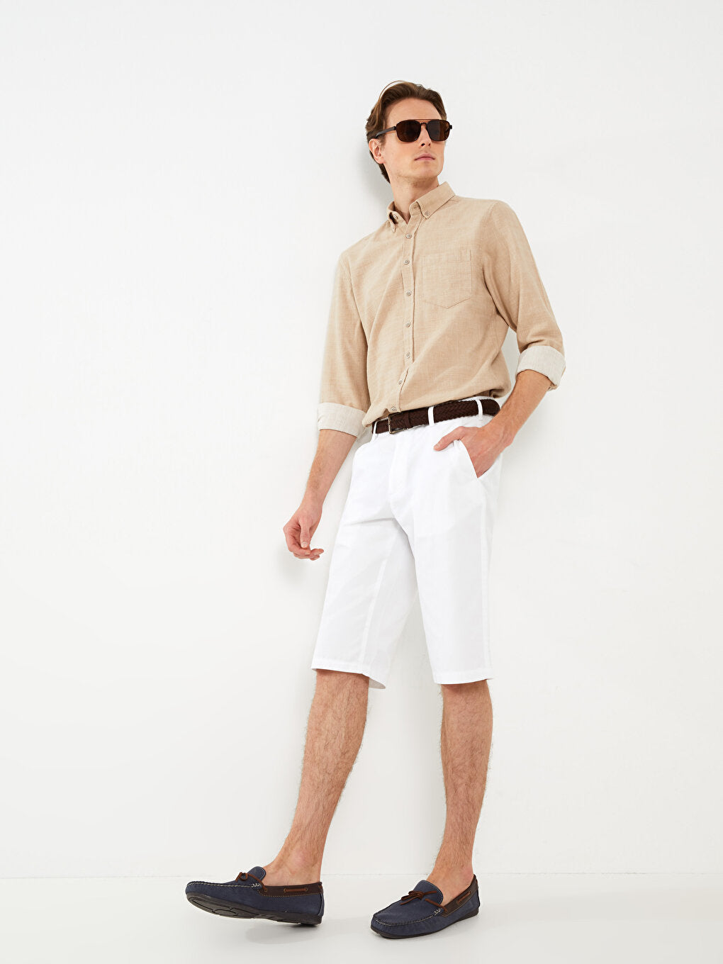 Standard Fit Gabardine Men's Bermuda Shorts