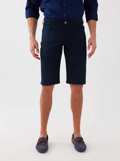 Standard Fit Gabardine Men's Bermuda Shorts