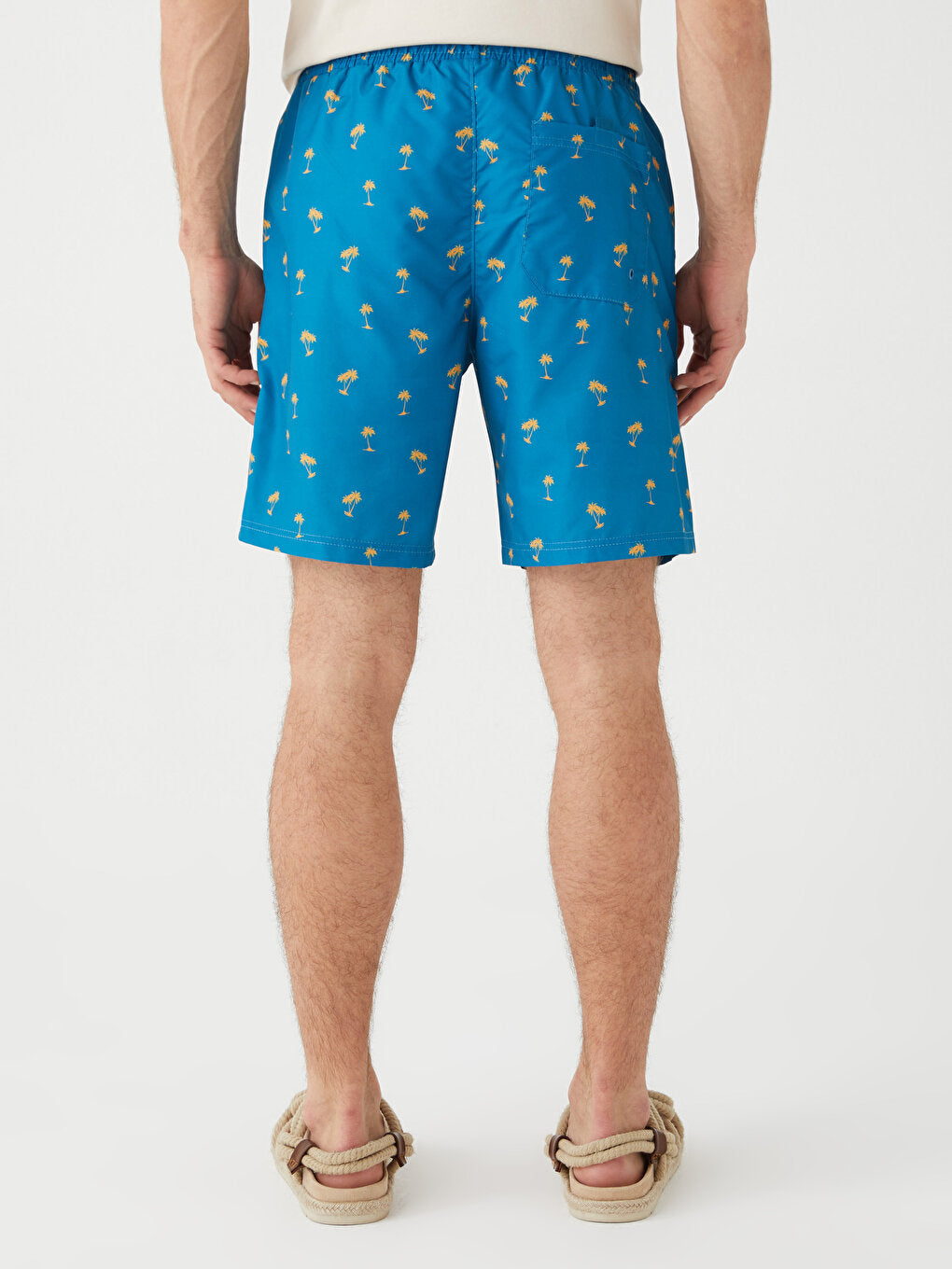 Knee-Length Patterned Men's Swim Shorts