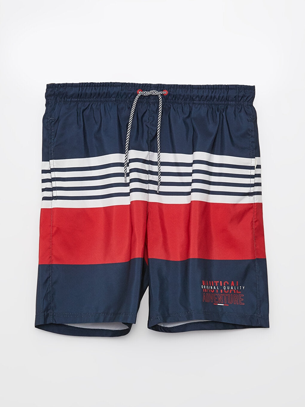 Knee-Length Color Blocked Men's Swim Shorts