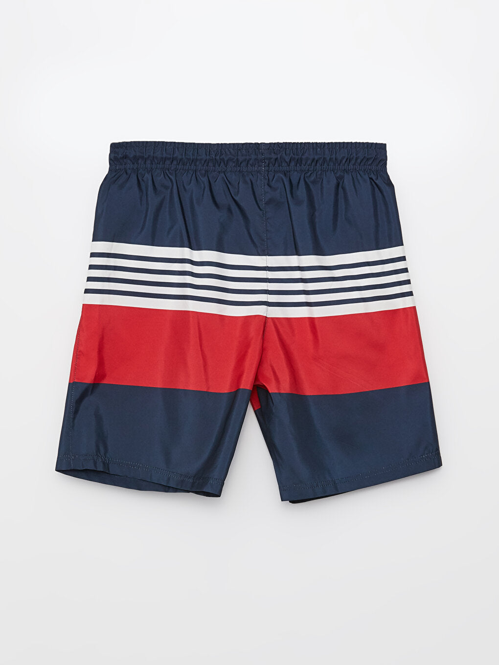 Knee-Length Color Blocked Men's Swim Shorts