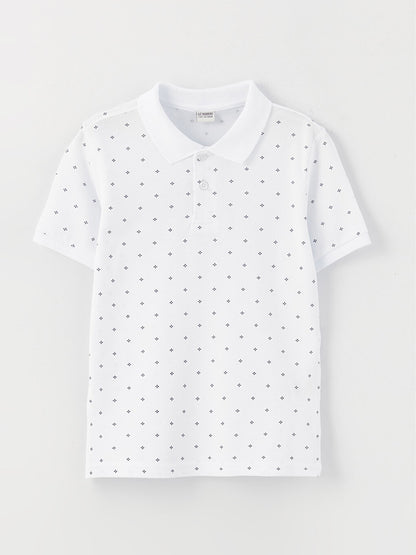 Polo Neck Printed Short Sleeve Boys' T-Shirt