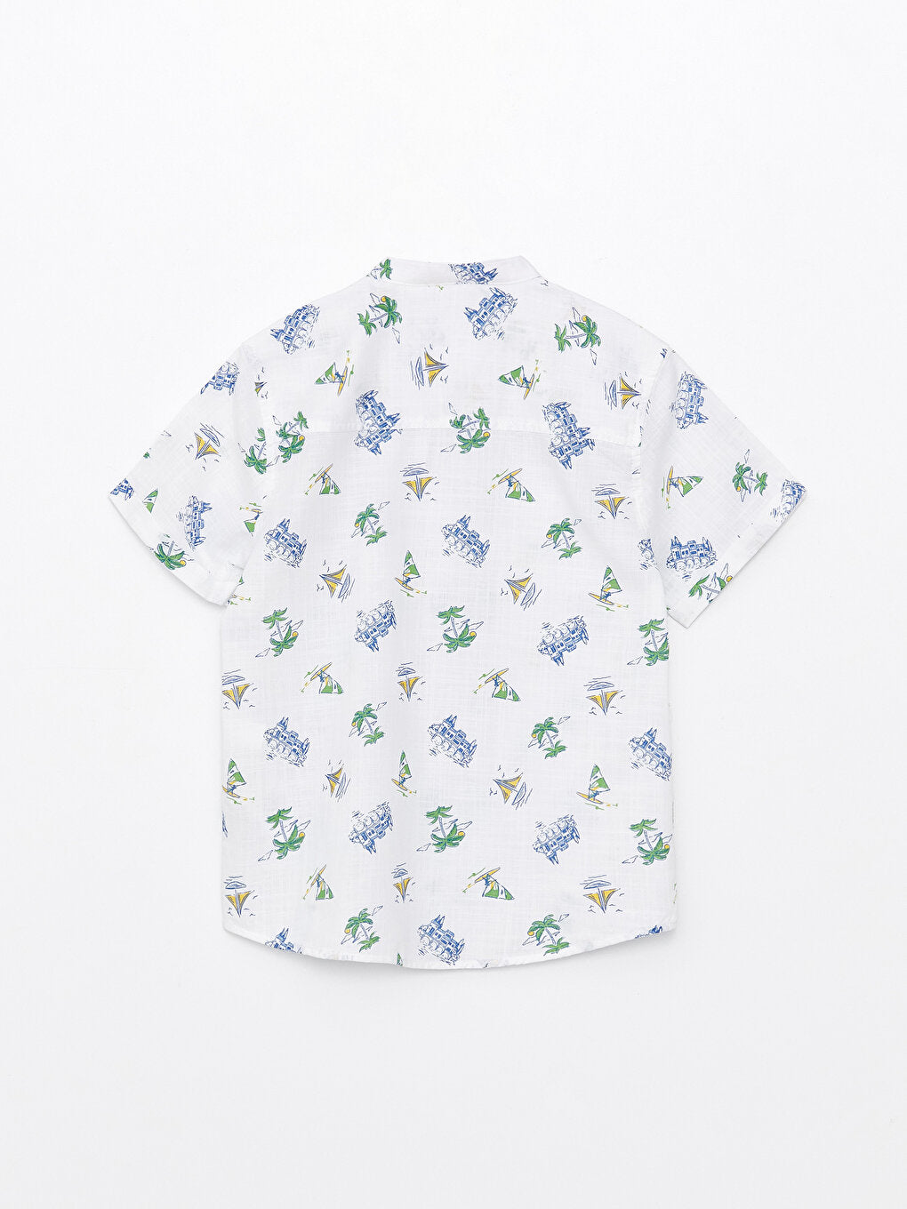 Judge Collar Patterned Short Sleeve Boys' Shirt