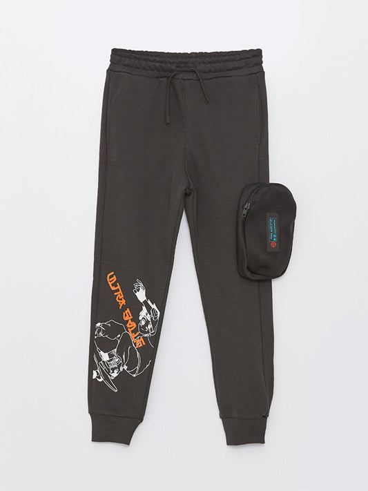 Printed Boys' Jogger Sweatpants with Elastic Waist