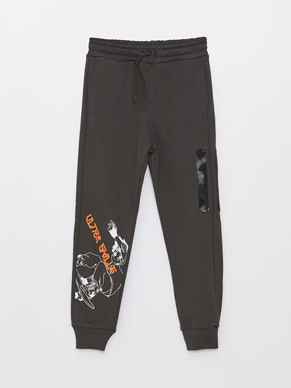 Printed Boys' Jogger Sweatpants with Elastic Waist