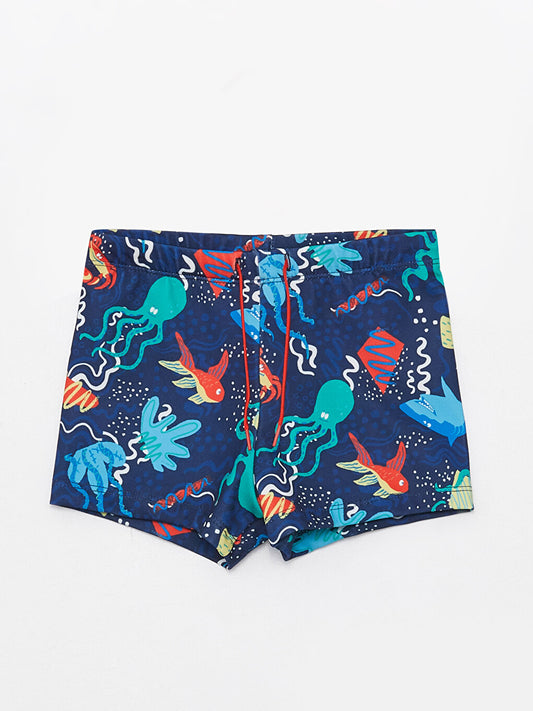 Printed Quick Drying Boys Boxer Swimsuit