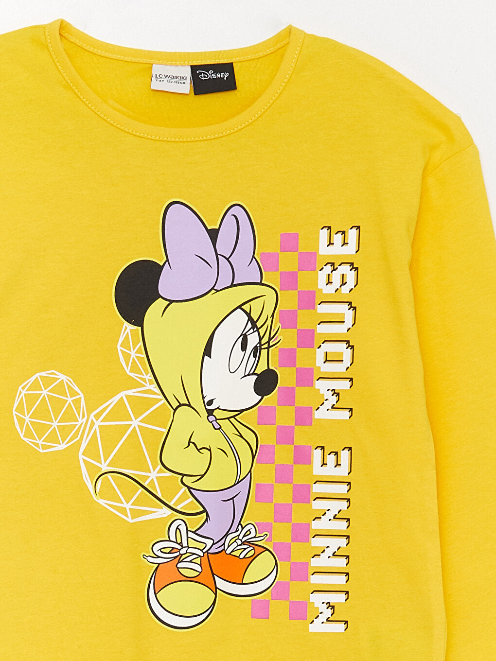 Crew Neck Minnie Mouse Printed Long Sleeve Girls' T-Shirt