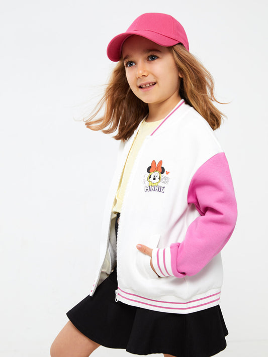 Minnie Mouse Printed Long Sleeve Girls' College Jacket