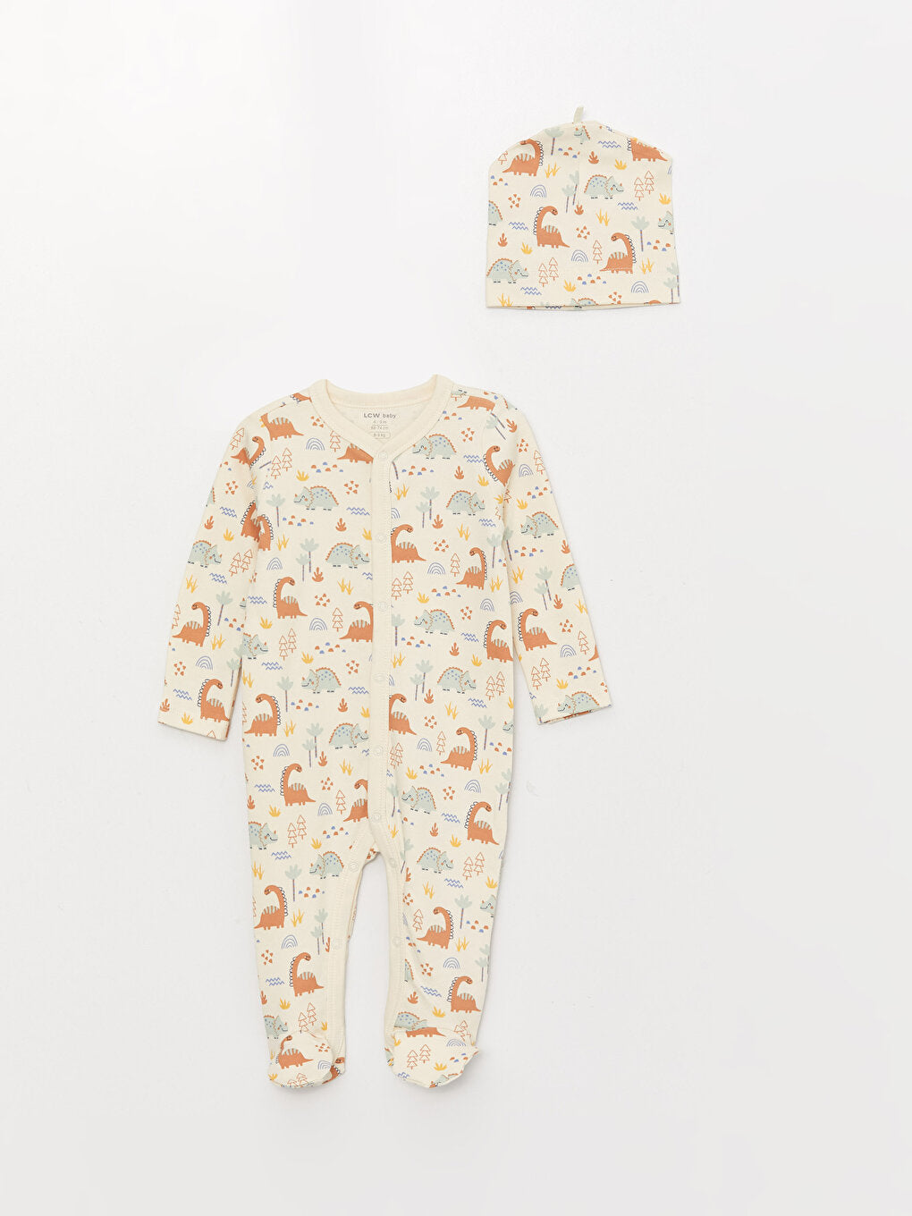 Crew Neck Short Sleeve Printed Baby Boy 3-Piece Set