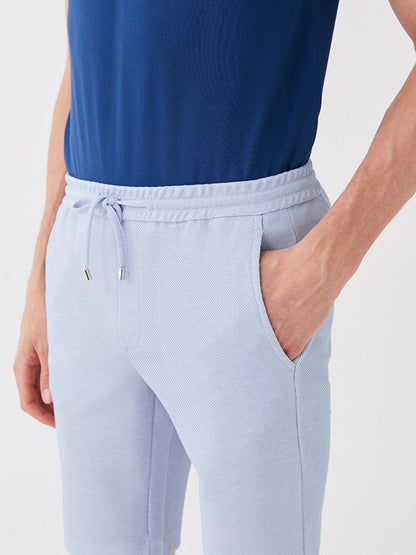 Slim Fit Men's Shorts with Waist Tie Detail